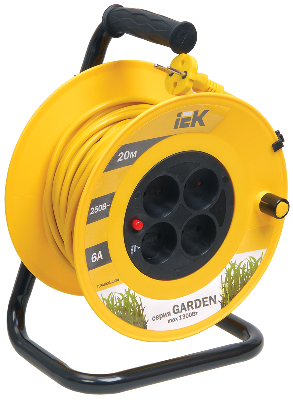 Удлинитель силовой 4 розетки шнур 20м ПВС 2x0.75 УК20 с термозащитой