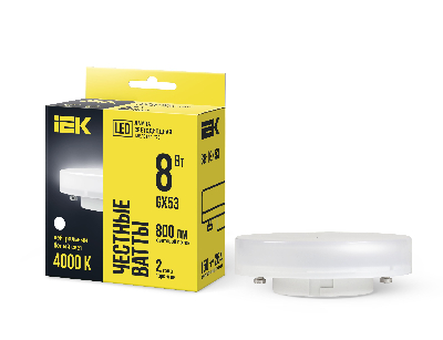 Лампа светодиодная LED 8вт GX53 белый таблетка ECO
