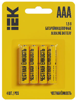 Батарейка щелочная Alkaline LR03/AAA (4шт/бл      истер)