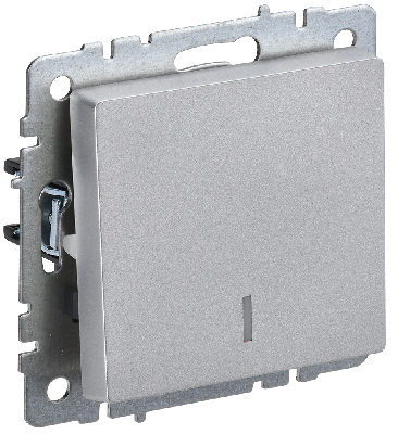 BRITE Выключатель одноклавишный с индикацией 10А ВС10-1-1-БрА алюминий