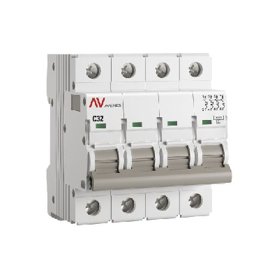 Выключатель автоматический AV-6 4P 32A (C) 6кА AVERES