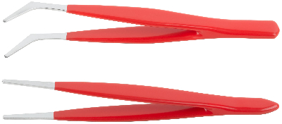 Пинцеты набор 2 шт с ПВХ ручкой