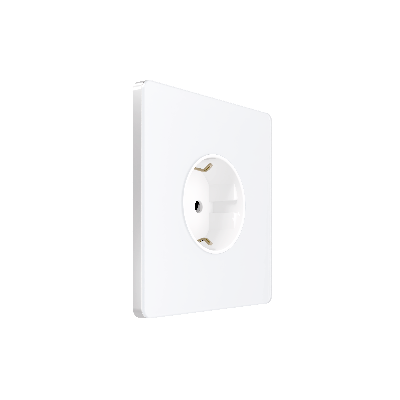 Розетка С/У с ЗК (250В, 16А, защит.шторки), Арктический лед , Systeme Infinity