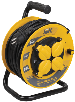 Удлинитель силовой 4 розетки шнур 30м ПВС 3х1.5мм2 УК30 с термозащитой IP44