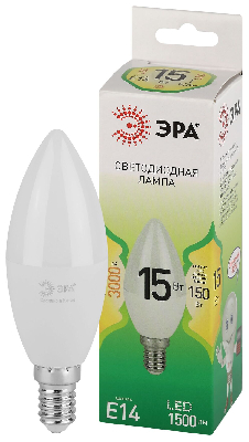 Лампа светодиодная LED 15 Вт 1500Лм 3000К свеча теплый E14 220-240В LED B35-15W-830-E14 Green Line