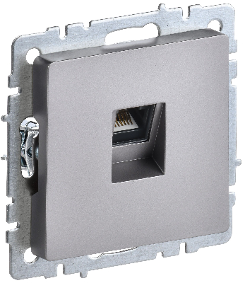 BRITE Розетка компьютерная RJ45 кат.5E РК10-БрС сталь
