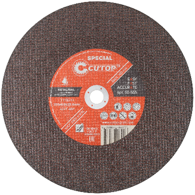 Профессиональный специальный диск отрезной по металлу для резки железнодорожных рельсов Т41-355 х 4.0 х 25.4 мм Cutop Special