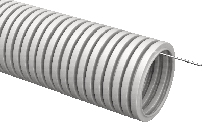Труба гофрированная ПВХ 25мм с протяжкой серая (10м)