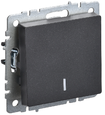 BRITE Выключатель одноклавишный с индикацией 10А ВС10-1-1-БрЧ черный