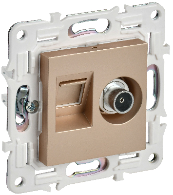 SKANDY Розетка двойная TV+RJ45 кат.5E SK-A14Sa песочный IEK