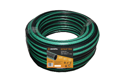 Шланг поливочный ПВХ трехслойный армированный 3/4 15м зеленый