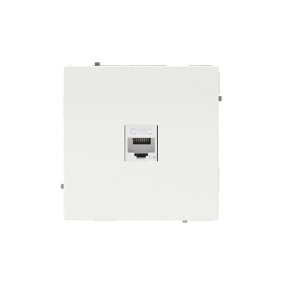 Компьютерная розетка RJ-45 без шторки, кат.5е одинарная, KANT, белый песок
