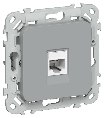 FLITE Розетка компьютерная RJ45 категория 5Е UTP РК5е-1-0-ФлС серый IEK