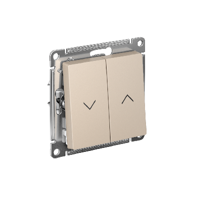 ATLASDESIGN 2-клавишный ВЫКЛЮЧАТЕЛЬ ЖАЛЮЗИ, 10А, мех., ПЕСОЧНЫЙ