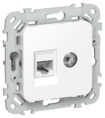 FLITE Розетка 2-местная RJ45/TV категория 5Е UTP РКТВ5е-2-0-ФлБ белый IEK