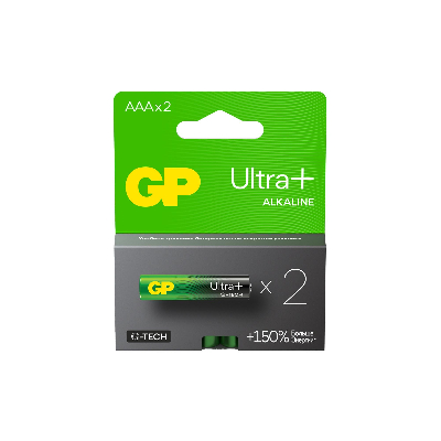 Батарейка алкалиновая c технологией G-tech GP Ultra Plus Alkaline 24А AАA - 2 шт. на блистере