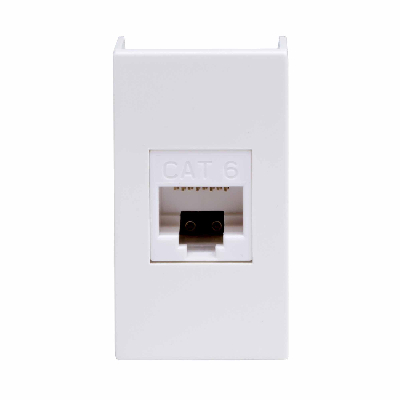 Компьютерная розетка RJ-45, кат. 6, 8P8C, Viva, белая, 1 модуль