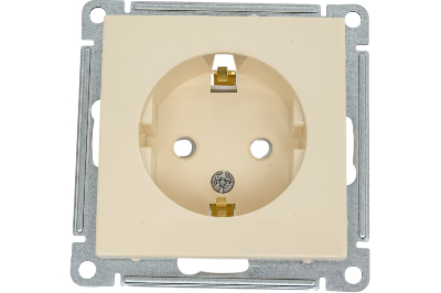 W59 Розетка скрытая с заземлением в рамку  бежевая