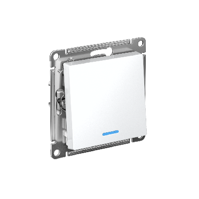 Выключатель одноклавишный ATLASDESIGN с подсветкой схема 1а 10АХ механизм белый