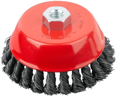 Кордщетка-чашка, гайка М14, стальная витая проволока 125 мм